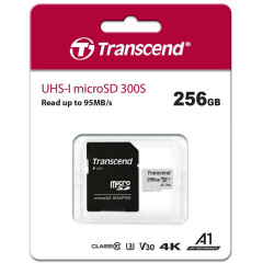 Карта памяти MicroSD 256GB Class 10 U3 A1 Transcend TS256GUSD300S-A
