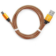 Кабель USB 2.0 Cablexpert CC-mUSB2oe1m, USB-MicroUSB, 1м, нейлоновая оплетка, алюм разъемы, оранжев