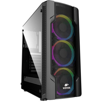 Корпус Wintek Star JX188-2 TG, ITX/<wbr>ATX, USB 1*3.0/<wbr>2*2.0, HD-Audio+Mic, 0,5mm, 3*ARGB fan +controller - Metoo (1)