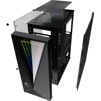 Корпус Wintek Space JX188-5 TG, ITX/<wbr>ATX, USB 1*3.0/<wbr>2*2.0, HD-Audio+Mic, 0,5mm, 1*ARGB fan+controller - Metoo (9)