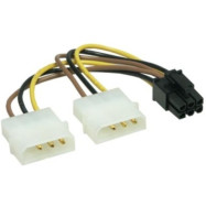 Переходник питания 2*4pin(molex)PCI-E(6pin)